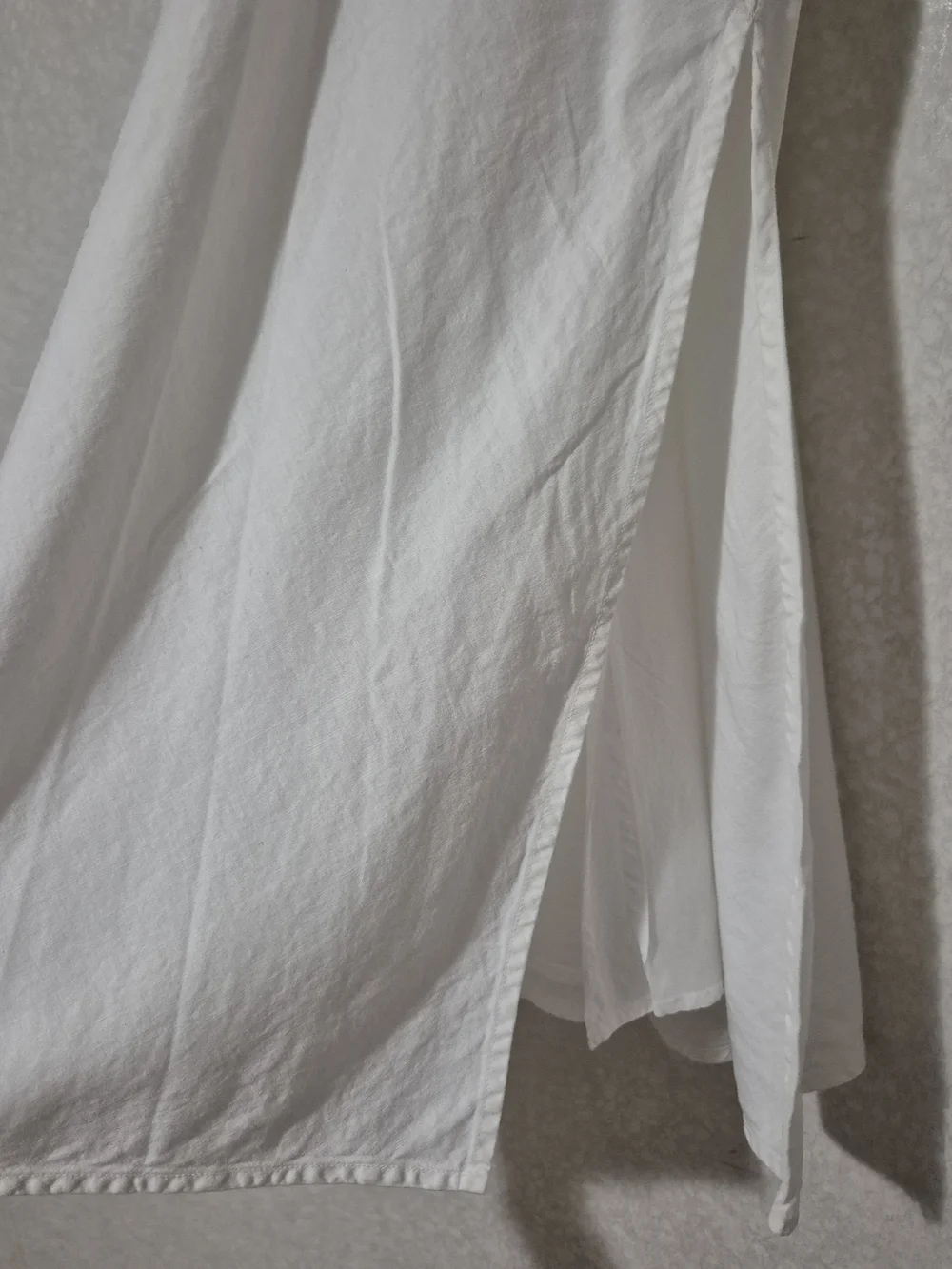GAP White Side-Slit Midi Skirt-linen Blend..Size:M